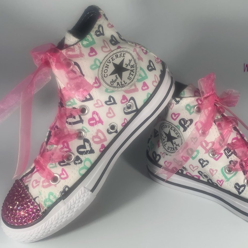High Cut Converse All Star Chuck Taylors SWAROVSKI - Picture 2 of 6